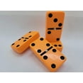 thumbnail image 3 of Marion & Co. Domino Double Six Orange-Black Spots Jumbo Tournament Domino with Spinners in Elegant Velvet Case, 3 of 4