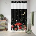 thumbnail image 6 of No Hook Shower Curtain, Mushrooms Black Shower Curtains for Bathroom with See Through Top Window, Botanical Leaf Butterflies Country Moon Waterproof & Washable Bath Curtain Narrow 54"x78", 6 of 9