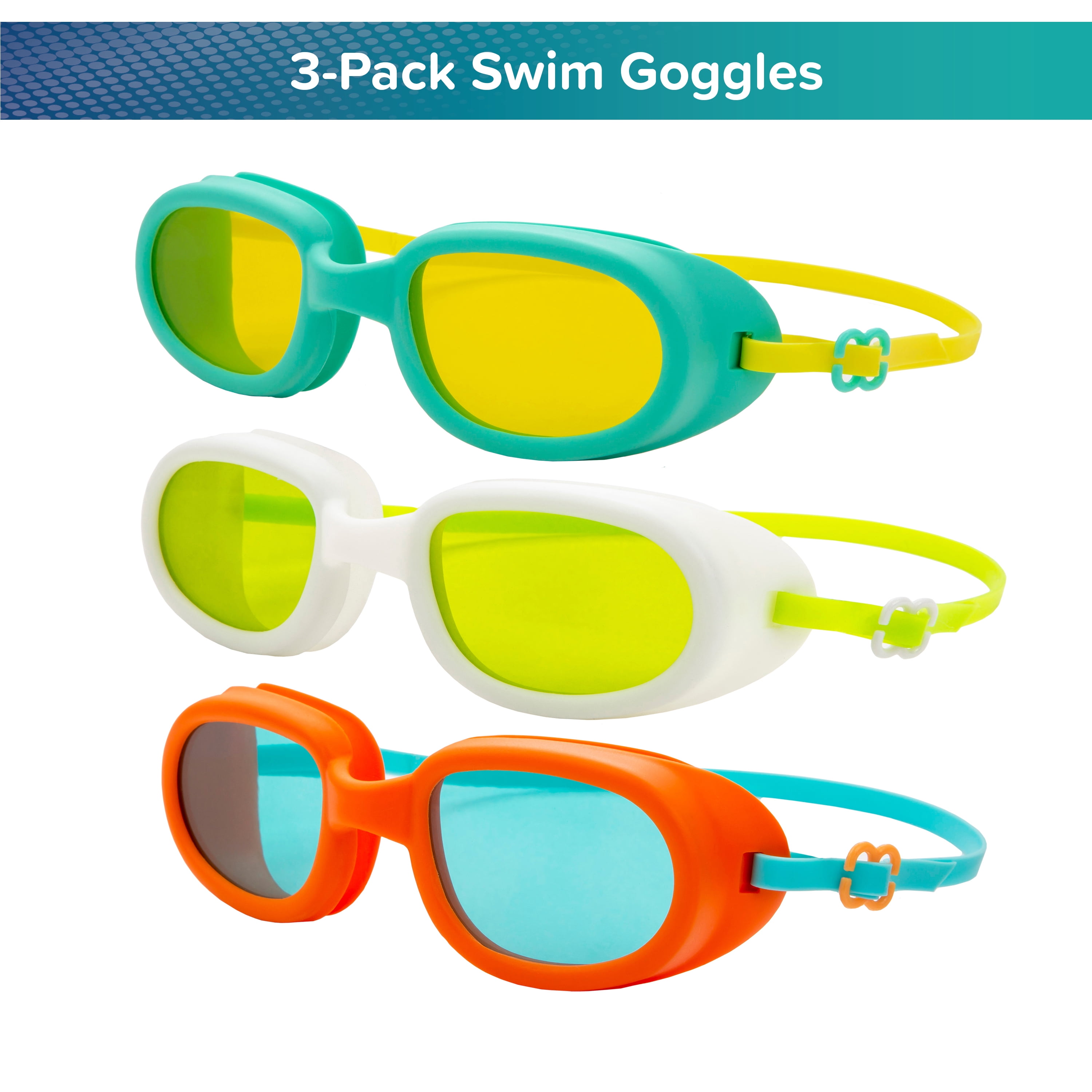Dolfino Swim Goggle for Children, Multi-Color (3 Pack)