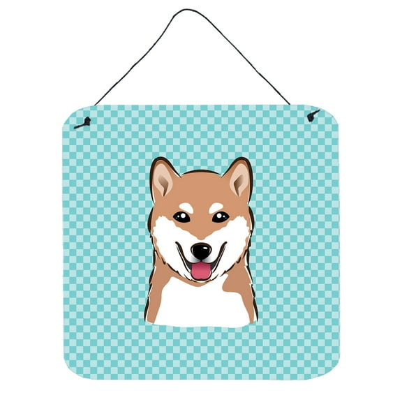 Checkerboard Design with Dog Wall or Door Hanging Prints