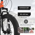 thumbnail image 3 of Track Seven 26-Inch Fat Tire Mountain Bike, High-Carbon Steel Frame, Full Shimano 21-Speed Drivetrain, Dual Disc Brakes, All-Terrain Suspension MTB for Adults, Orange, 3 of 6