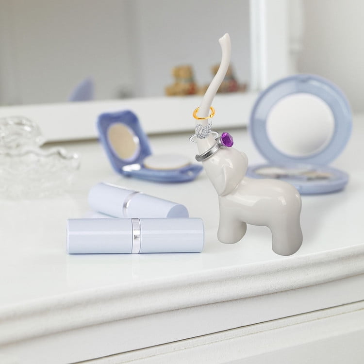 Meidong Jewelry Display Stand Elephant Ring Holder New Abs Ceramic Feel For Wedding Party Dressers Nightstands Bedroom Bathroom Counter Decor White Walmart Com Walmart Com