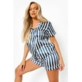 thumbnail image 3 of Womens Satin Short Pajamas Set - Sleepwear Button Down Two-piece Pj Sets Flannel Loungewear, 3 of 6