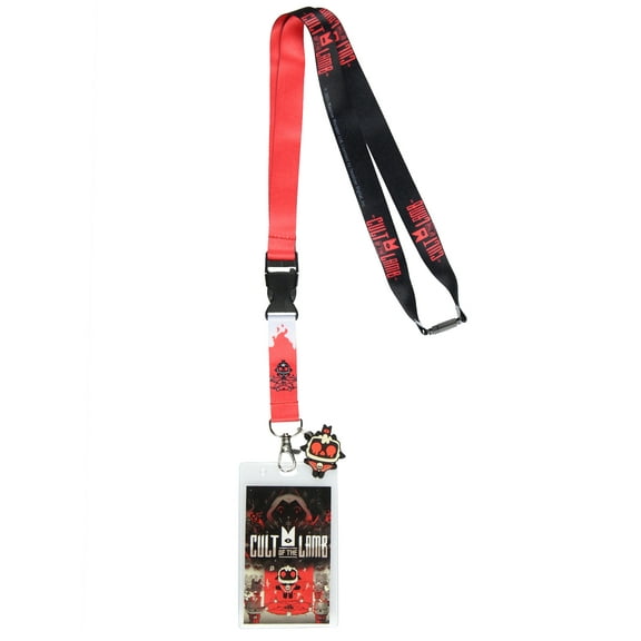 Cult Of The Lamb Video Game ID Lanyard Badge Holder Possessed Lamb Rubber Charm