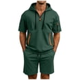 thumbnail image 2 of Stamzod Mens Summer Outfits 2026 Short Sleeve Hoodie and Shorts Set Casual Athletic Track Suits Mens Sweatsuit, 2 of 6