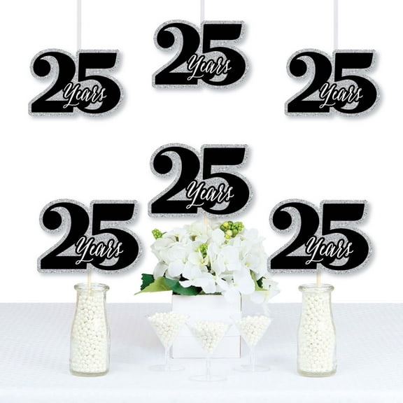 Big Dot of Happiness We Still Do - 25th Wedding Anniversary - Decorations DIY Anniversary Party Essentials - Set of 20