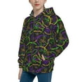 thumbnail image 2 of Naloa Neon Mardi Gras Teenage Zipper Hoodie, Long Sleeve Zip Up Hoodies Casual Jackets Tops for 7-12 Years-Medium, 2 of 6