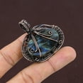 thumbnail image 4 of Tree Of Life Labradorite Gemstone Handmade Copper Wire Wrap Jewelry Pendant 2", 4 of 4