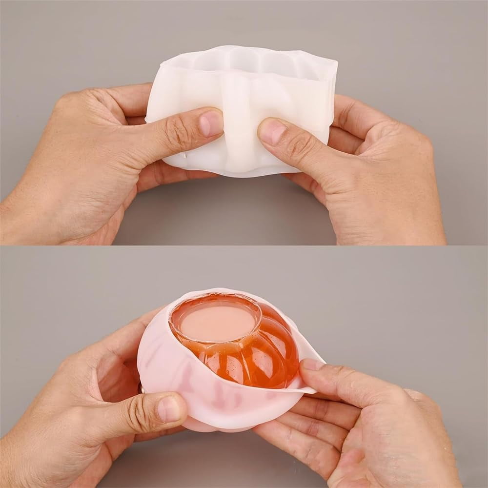 1PC Pumpkin Storage Box Silicone Mold, Pumpkin Shape Crystal Epoxy Mold with Lid, Epoxy Resin Jewelry Container Mold, Suitable for Halloween, Party, DIY, Crafts, Home Decoration