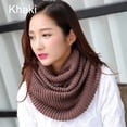 thumbnail image 1 of Opolski Fall Winter Warm Fashion Women Solid Color Pullover Neckerchief Knitted Scarf, 1 of 9