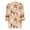 thumbnail image 5 of aohooy Halloween Tshirts Women Funny Three Quarter Sleeve Plus Size Graphic T-Shirts Holiday Festivel Party V Neck Tunic Tops Multicolor,XXXL, 5 of 5