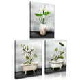 thumbnail image 3 of Apicoture Beautiful White Flowers Canvas Wall Art Painting - 12"x16" Framed Canvas Art Prints Set of 3, 3 of 16