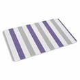 thumbnail image 4 of Purple Grey Striped Door Mat Indoor Outdoor, Minimalist Farmhouse Stripe Non Slip Welcome Mat with Rubber Backing, Absorbent Fabric Front Door Mats Entryway Rug for Home Patio Entrance 18"x30", 4 of 9