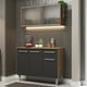 thumbnail image 2 of Mueble de Cocina Emilly 105cm con Alacena Marrón/Negro Madesa, 2 of 10