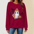 thumbnail image 6 of SETOOFF Halloween Ghost Rhinestone Crew Neck Pullover Sweatshirt for Women, Loose Fit Long Sleeve Shirts Lightweight Tunic Blouses Holiday Costume Tops for Daily Casual Work Fashion, 6 of 6