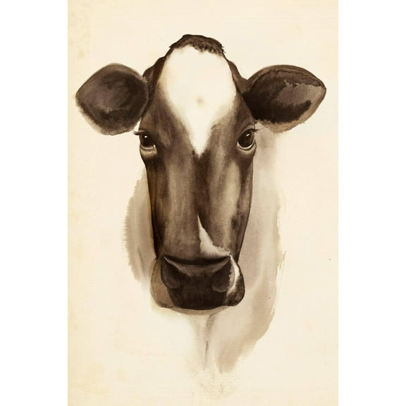 Marmont Hill "Bovine Stare II" Painting Print on Wrapped Canvas