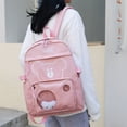 thumbnail image 1 of Mochila para niños Mochila grande para estudiantes Mochila de moda con cremallera de animales lindos (rosa), 1 of 6