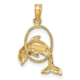 thumbnail image 3 of 10K Polished Dolphin Jumping Through Hoop Charm, 3 of 4