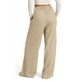 thumbnail image 6 of Women’s High Waisted Wide Leg Sweatpants Casual Loose Fit Yoga Pants with Drawstring and Pockets, Comfortable Lounge Pants for Daily Wear Beige, 6 of 6