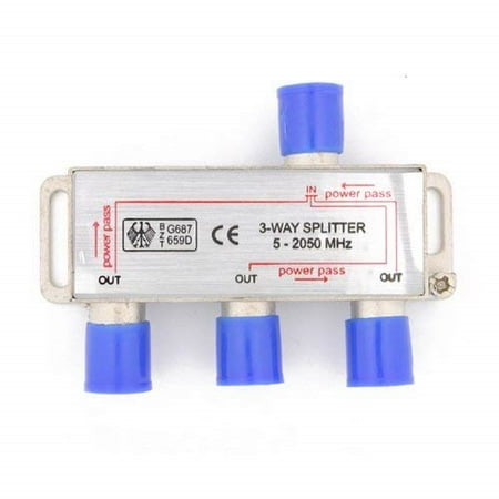 F-type Splitter - wideskall 3 way coax cable balanced splitter f-type screw for video vcr cabl.