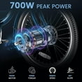 thumbnail image 4 of MOONCOOL Electric Trike for Adults w/ Rearview Mirror kit, 700W Peak Motor 10.4Ah battery，24"/26" 7 Speeds 3 Wheels Low Step Through Unisex Electric Trikes，35-60Miles, 4 of 8