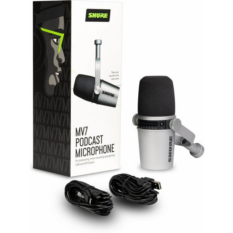 Shure MV7 Podcast Microphone (Silver) - Walmart.com