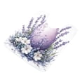thumbnail image 4 of Ryvnso Egg Lavender Flowers Bathroom Shaggy Rugs Toilet U Shape Mat Soft Contour Rug 20"x24", 4 of 9
