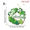 thumbnail image 3 of YingYouFu St. Patrick's Day Decoration Shamrock Door Wreath for Front Door Sign Wall Signs Shamrock Clover Spring Decor Irish Sign Welcome Hanging for Home Decor Party Outdoor Indoor Wooden, 3 of 3