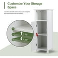 thumbnail image 5 of SLSRFD Bathroom Floor Cabinet, Freestanding Wooden Storage Cabinet with Adjustable Shelf, Anti-Tipping Design, 12" x 12" x 31.5", Side Cabinet for Bathroom, Home, Office(White), 5 of 9