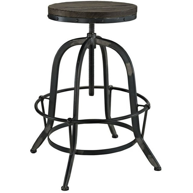Hawthorne Collections Adjustable Bar Stool in Black