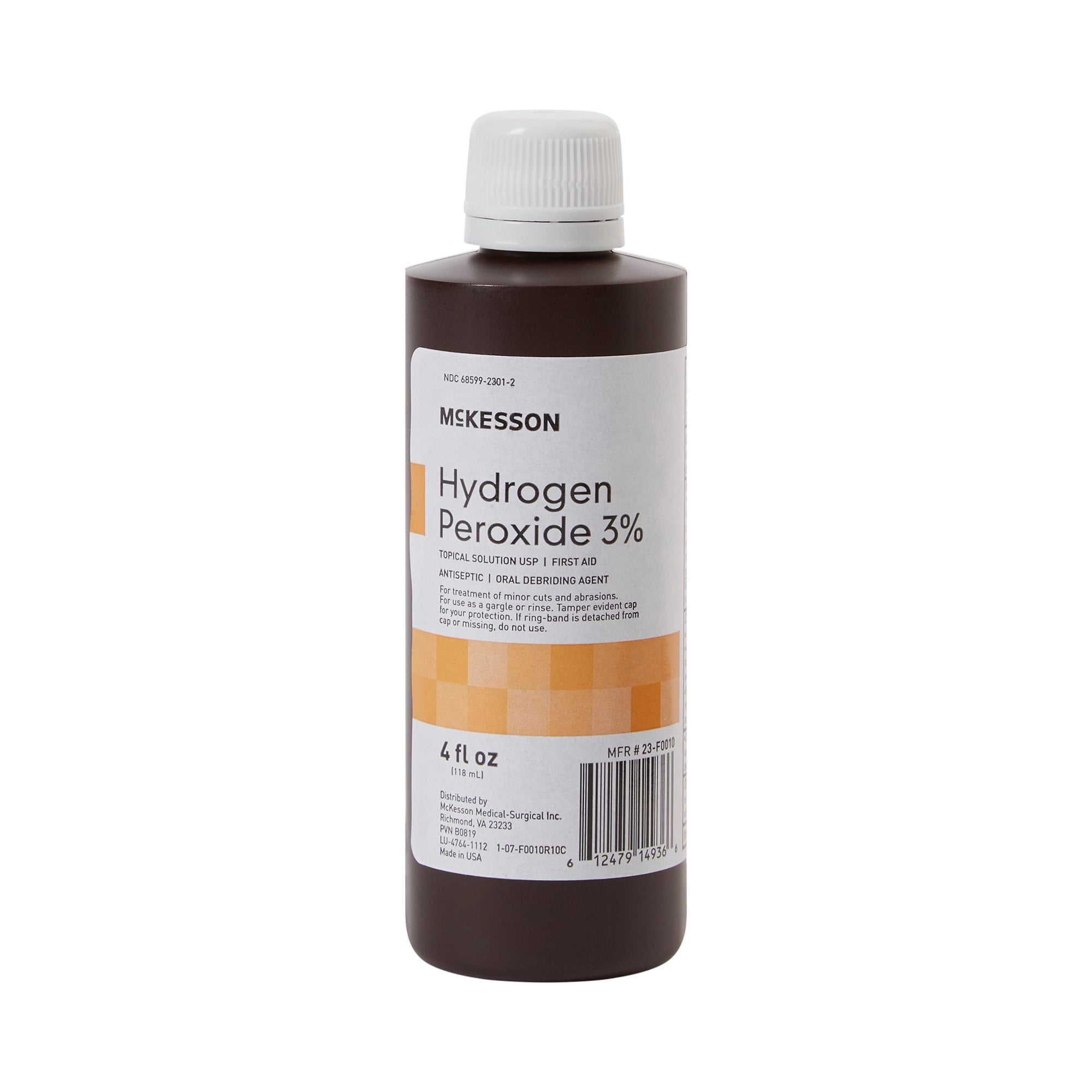 McKesson Antiseptic Hydrogen Peroxide 4 oz. Bottle Topical Liquid 3% Strength