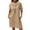 Khaki, variant on CIENVNSTG Women Summer Dress Short Sleeve Knee Length T Shirt Dress Blouse Solid V Neck Casual Dresses Blue XL
