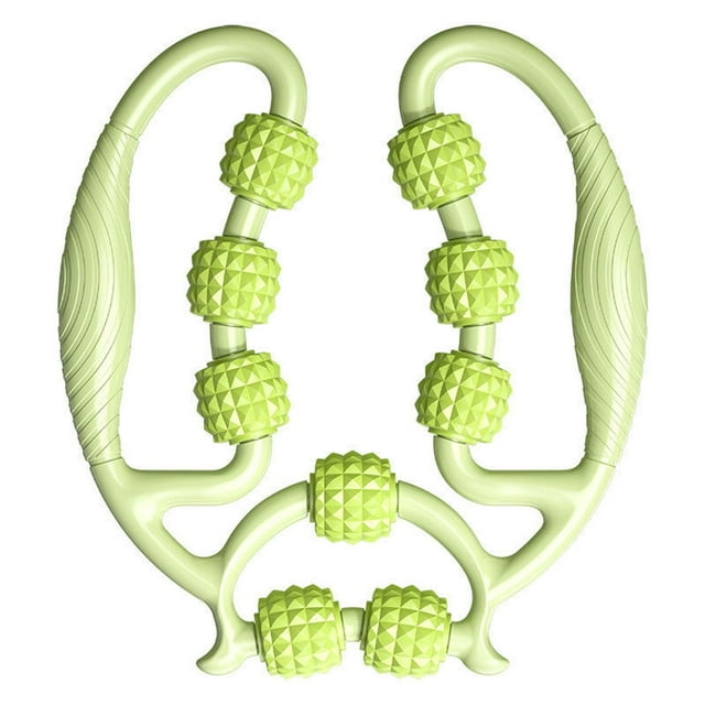 Rouleau Masseur de Jambes à 9 Roues 360° - Outil Portable pour Amincir les Mollets et Soulager les Muscles avec Design Ergonomique (Vert)