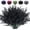 Black, variant on 8 Bundles Artificial Flowers Fake Outdoor Plants Faux UV Resistant Lavender Flower Plastic Shrubs Indoor Outside Hanging Decorations (Fuchsia)