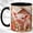 Black, variant on Farm Pig Coffee Mug, Floral Barnyard Mug, Ceramic 11 oz