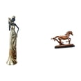 thumbnail image 1 of Figura de mujer africana de resina, estatua de dama tribal africana, miniatura de figura de caballo, escultura hecha a mano, adorno artesanal de cabal, 1 of 8