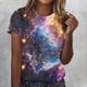 thumbnail image 2 of Blusas para las Mujeres Casual de Manga Corta Cuello Redondo Estampado de Poliéster Blusa, Top de Moda para la Primavera Verano Diario Y Fiesta, 2 of 8