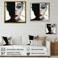 thumbnail image 4 of Designart "Collage Of Geometric Black And White Woman I" Fashion Woman Floater Framed Canvas Art Print, 4 of 5