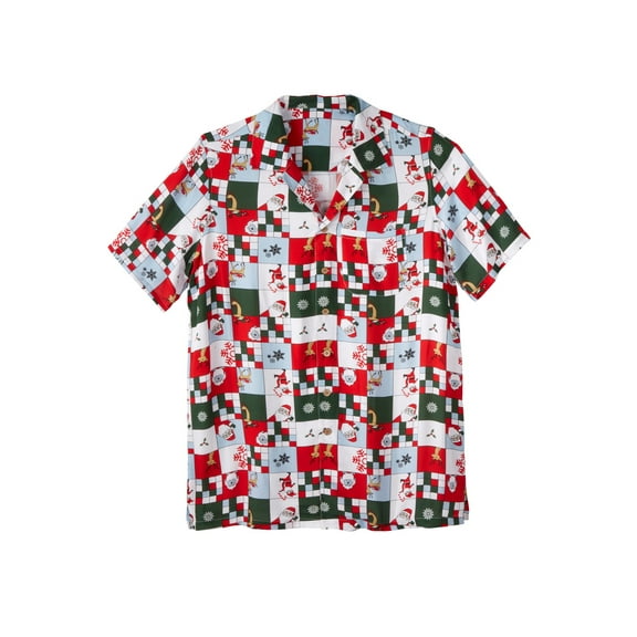 Men's Big & Tall Tropical Rayon Short-Sleeve Shirt
