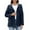 Navy, variant on Womens Zip up Hooded Jacket Snap Long Sleeve Casual Lightweight Fashion Travel Coat Fall Winter Clothes