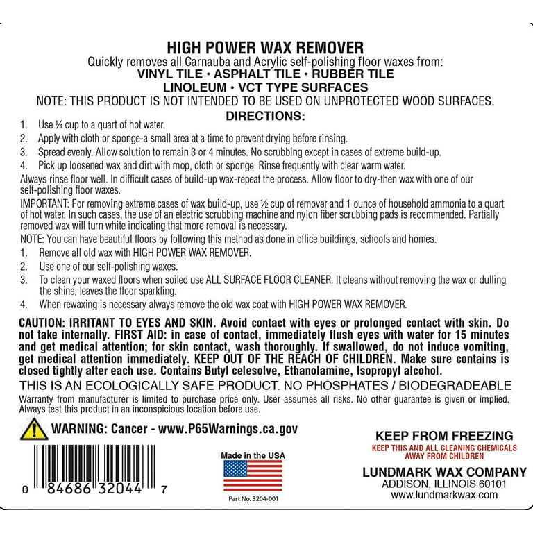 Lundmark 1 Gal. Super Strip Wax Remover 3266G01-4, 1Gal. - Harris Teeter