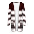 thumbnail image 5 of SELONE Womens Lightweight Cardigan Long Sleeve Tunic Open Front Cardigans Without Hoodie Striped Beach Vacation Wear Wine S, 5 of 6