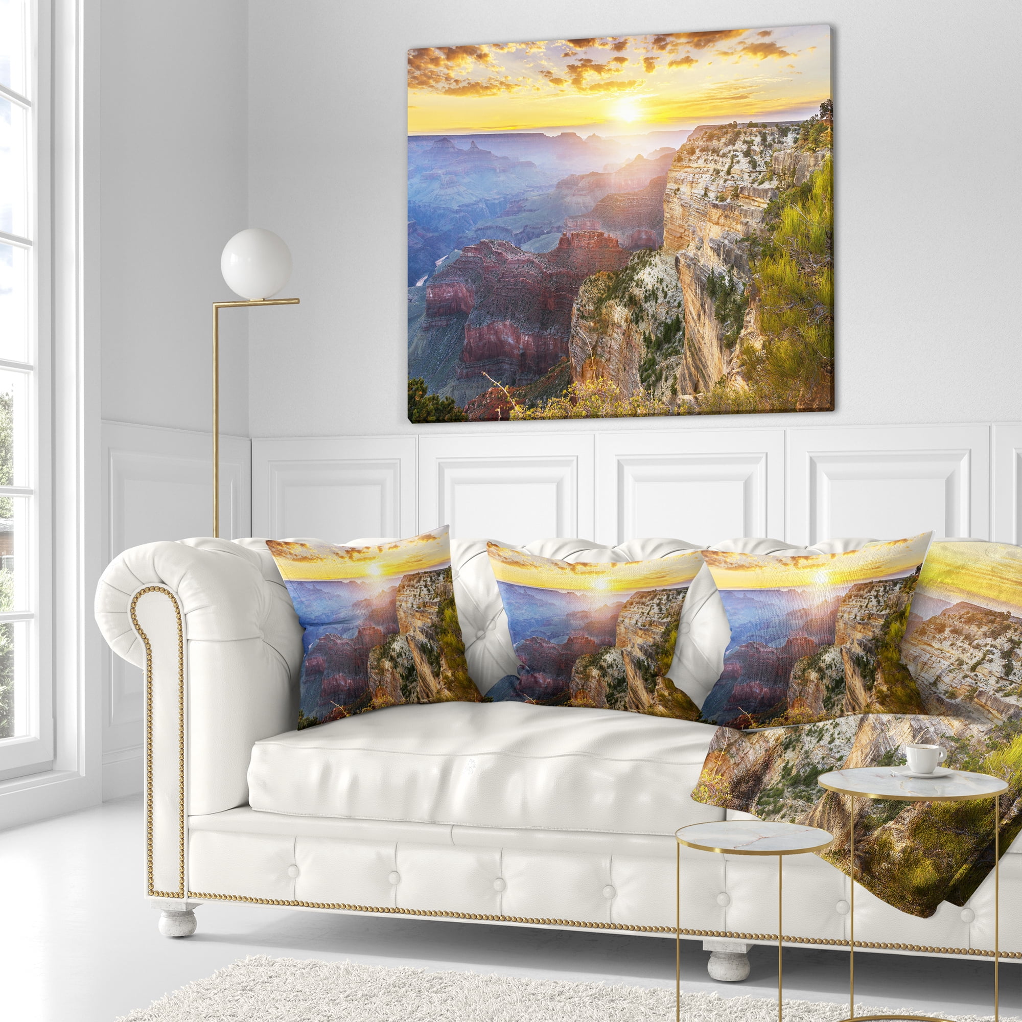 Designart Grand Canyon Landscape - Photography Throw Pillow - 16x16
