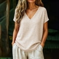 thumbnail image 3 of Perfectbot Women's Vertical Striped V-Neck T-Shirt Relaxed Fit Long Sleeve Tee Cotton Blend Comfy Top, 3 of 8