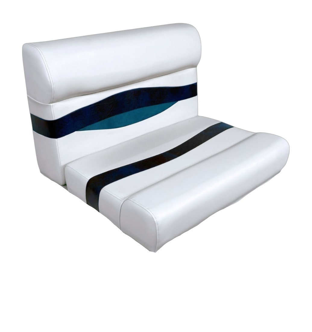 Elite Series 37" Pontoon Bench Seat Cushion Set "Only" WHIT/Navy/Blue