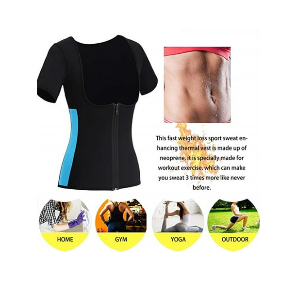 SAYFUT Women Neoprene Sauna Sweat Waist Trainer Sport Vest with Zipper for  Weight Loss Gym Workout Body Shaper Tank Top 