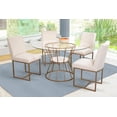 thumbnail image 1 of Comedor Nwest 4 Sillas Tubular Oro y Cubierta de Cristal Templado Mobilkraft, 1 of 2