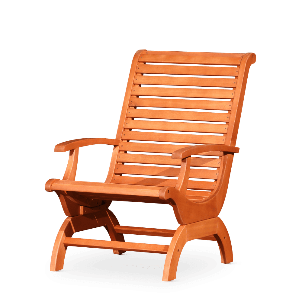 Outdoor Patio Chair, Wooden Adirondack Chair Lounge Chair for Garden