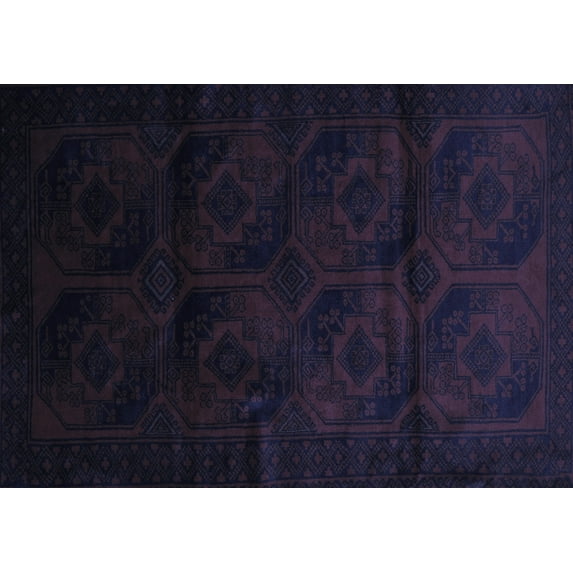 Ahgly Company Machine Washable Indoor Rectangle Persian Blue Traditional Area Rugs, 8' x 12'