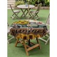 thumbnail image 4 of Outdoor Tablecloth with Umbrella Hole for Patio/Picnic/Party/Camping, Sunflowers Truck Waterproof Table Cloth Round Cover Washable, Retro Botanical Budding Floral Butterfly (Dia 54"), 4 of 8